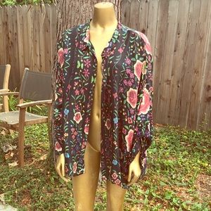 Johnny Was 100% Silk button down top